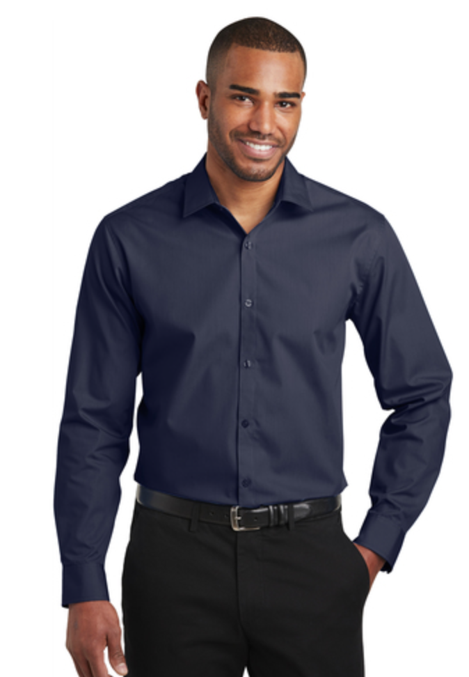 Carefree Slim Fit Long Sleeve Poplin Shirt W103 Port Authority